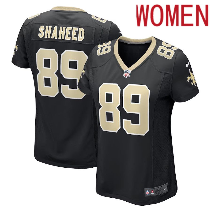 Women New Orleans Saints #89 Rashid Shaheed Nike Black Game Player NFL Jersey